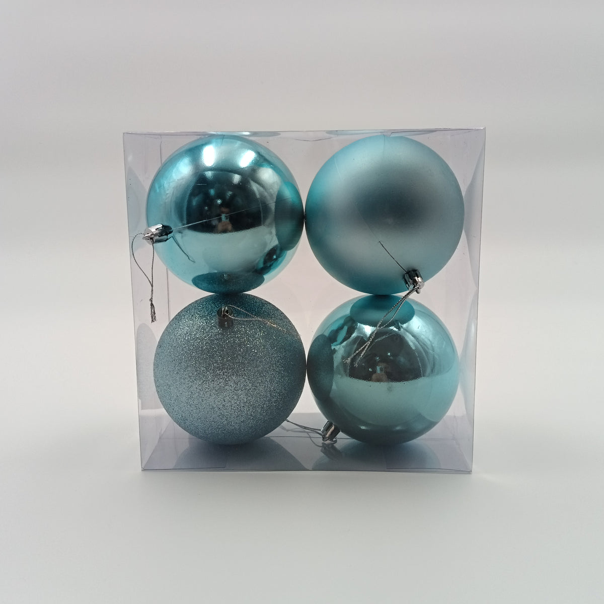 Set de 4 Pelotas Navideñas de PVC 10cm - Color Azul