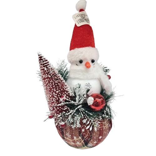 Adorno snowman rojo
