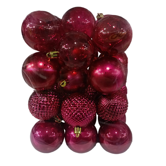 NAV. SET 24 PELOTAS 6CM DEC. ROJO