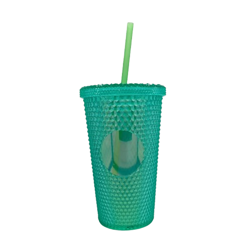 CUP WITH LID + STRAW ASSORTED