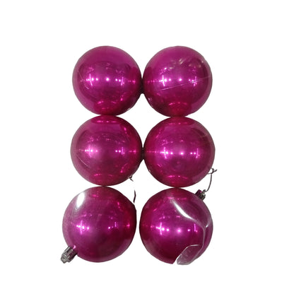 NAV. SET OF 6 BALLS 80MM PEARLIZED/FUCHSIA