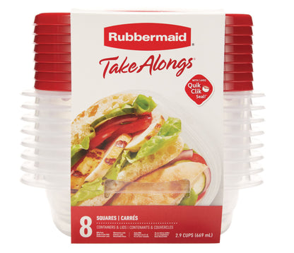 Set 8 Contenedores Rubbermaid TakeAlongs 0.7L (2.9 Tazas) – Rectangular