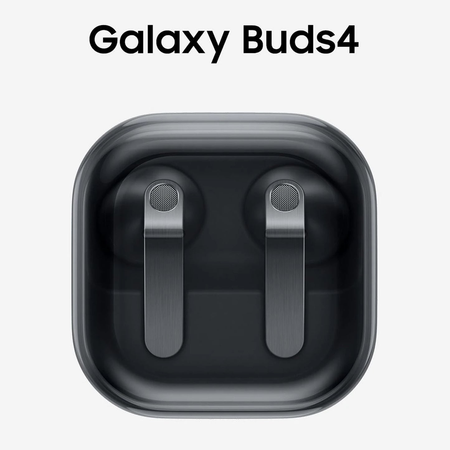 audifonos inalambricos samsung buds4 en estuche negro, vista superior