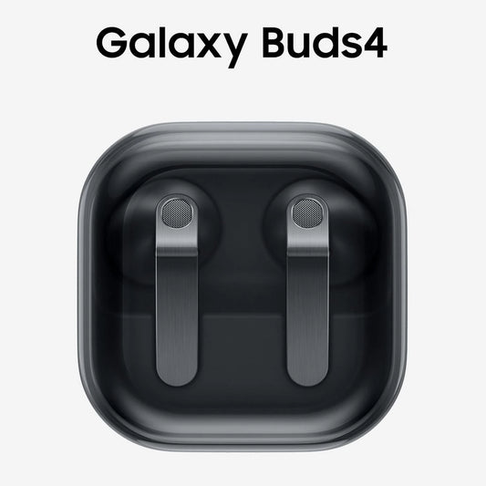 audifonos inalambricos samsung buds4 en estuche negro, vista superior