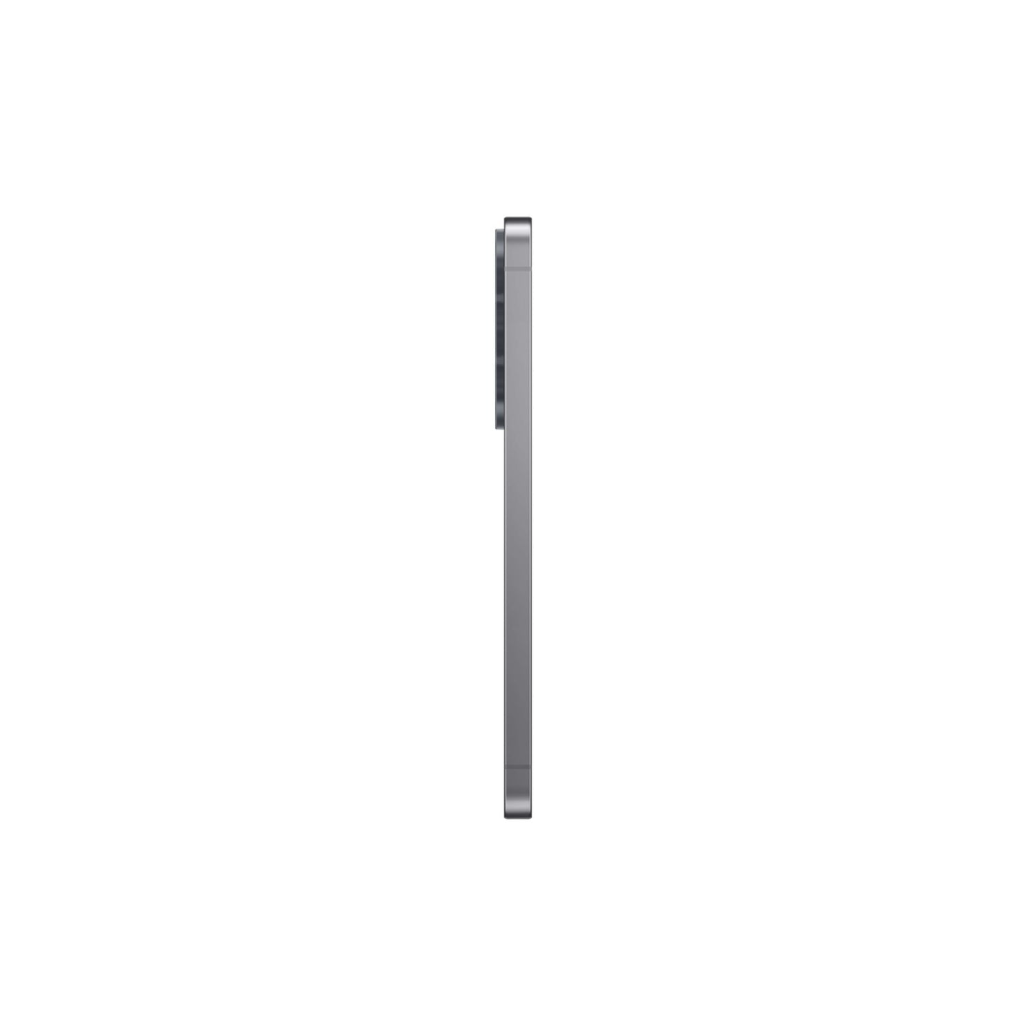 Celular Samsung gris visto de lado con diseño elegante