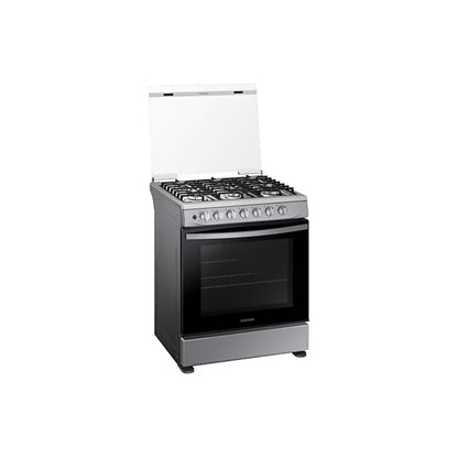 Estufa a gas 6 quemadores Samsung con horno amplio y tapa superior blanca