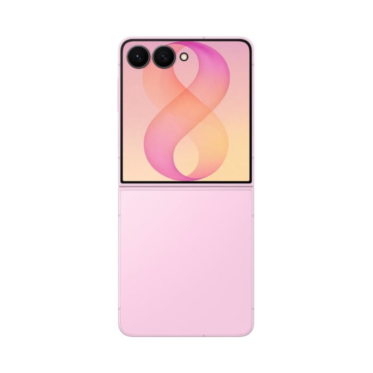 Samsung Galaxy Z Flip4 rosa, vista trasera en fondo simple