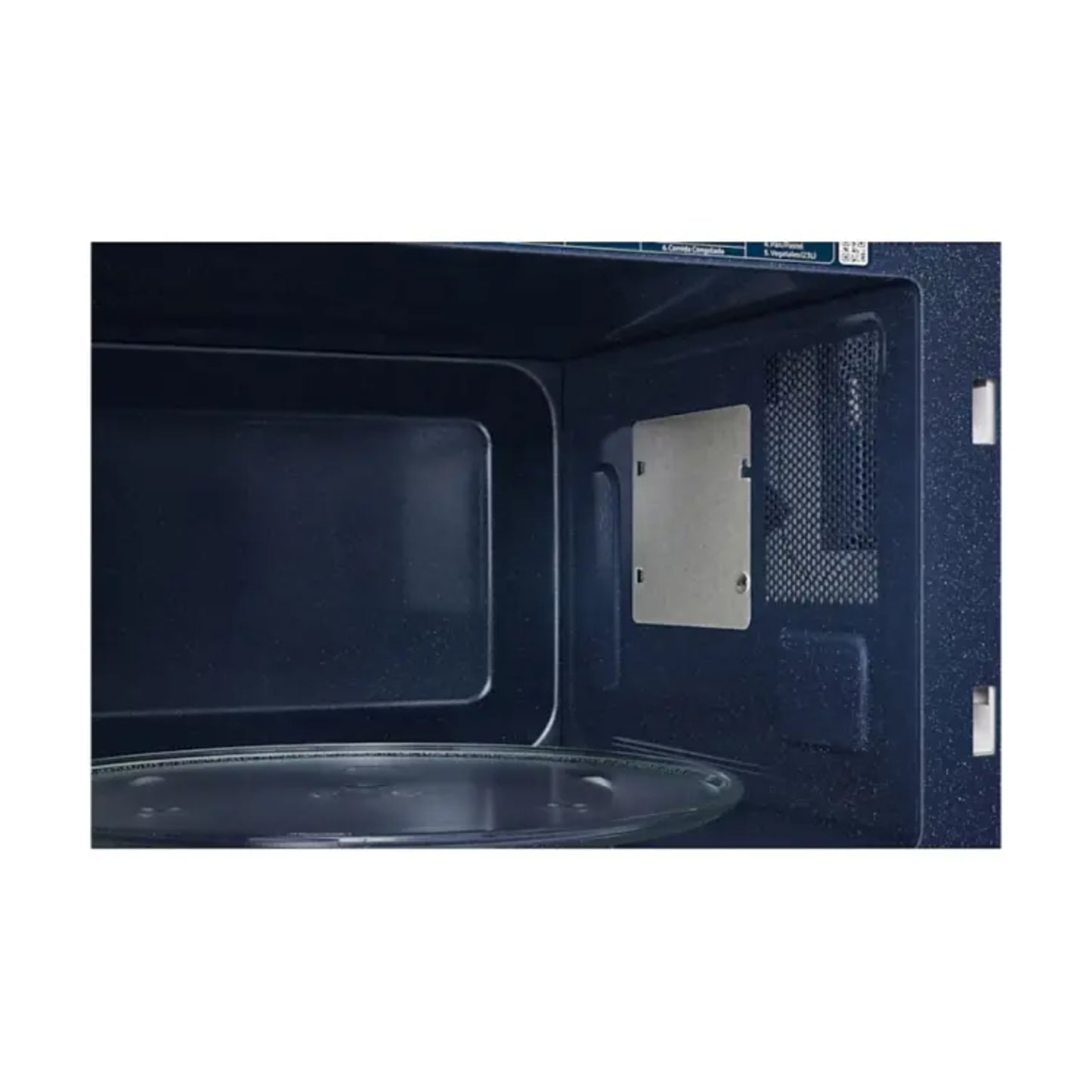 Interior de microondas Samsung, vista frontal con plato giratorio