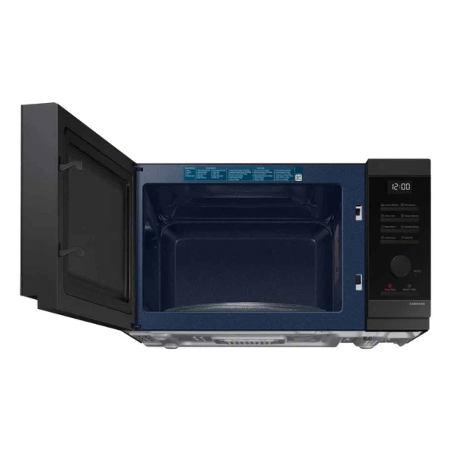 microondas Samsung negro vista superior, cocina moderna