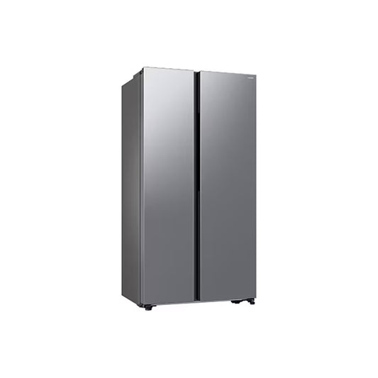 Refrigerador side by side 20 pies Samsung en acabado metálico con diseño moderno y puertas simétricas