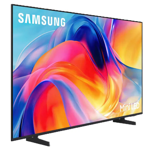 smart t Samsung Mini LED frontal con colores vibrantes, ideal para entretenimiento en casa