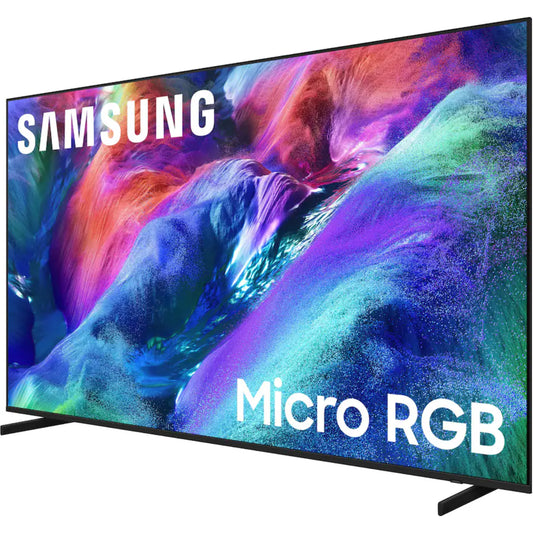 Smart TV Samsung modelo Micro RGB, vista frontal con colores vibrantes