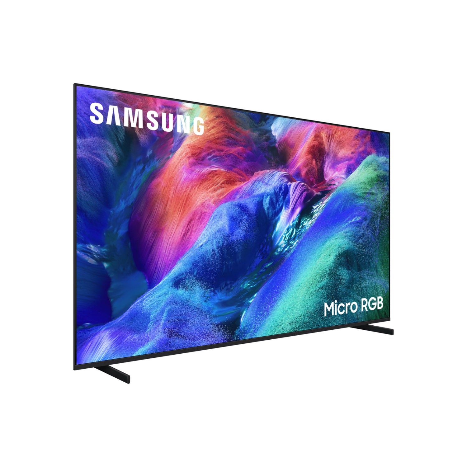 Samsung smart tv Micro RGB, vista frontal con colores vibrantes