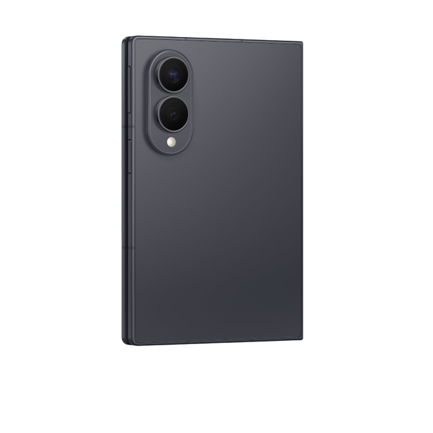 Teléfono Samsung negro, vista trasera, diseño elegante y moderno