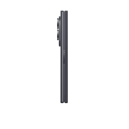 Samsung teléfono móvil negro vista lateral, diseño delgado y moderno