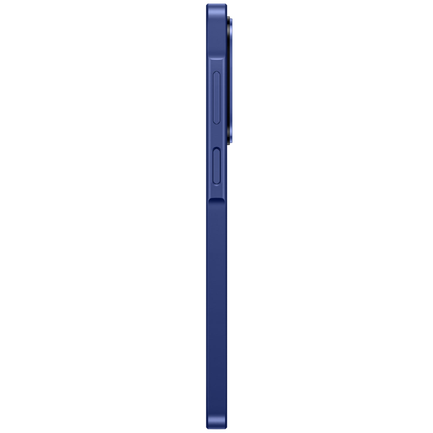 Samsung teléfono azul vista lateral, diseño moderno y delgado