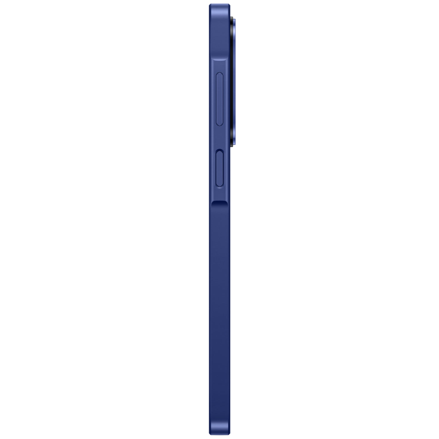 Samsung teléfono azul vista lateral, diseño moderno y delgado