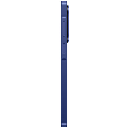 Samsung teléfono azul vista lateral, diseño moderno y delgado