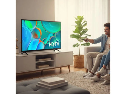 Televisor Samsung 32 pulgadas smart con imagen colorida en HD en sala moderna y cómoda