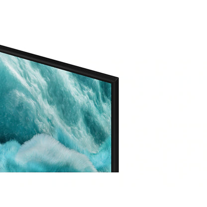 Detalle del borde del TV Samsung QLED 55 pulgadas con pantalla nítida y moderna tecnología de imagen