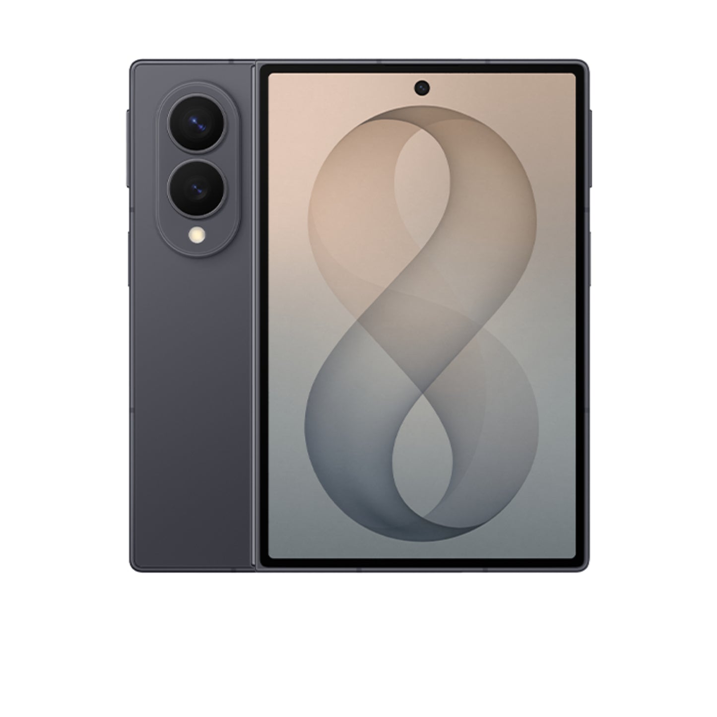 Samsung teléfono negro frontal, pantalla grande y elegante diseño
