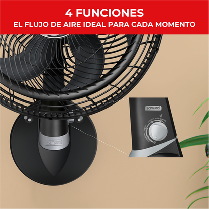 Ventilador de pared silencioso SAMURAI modelo LL0104 con cuatro funciones y control ajustable