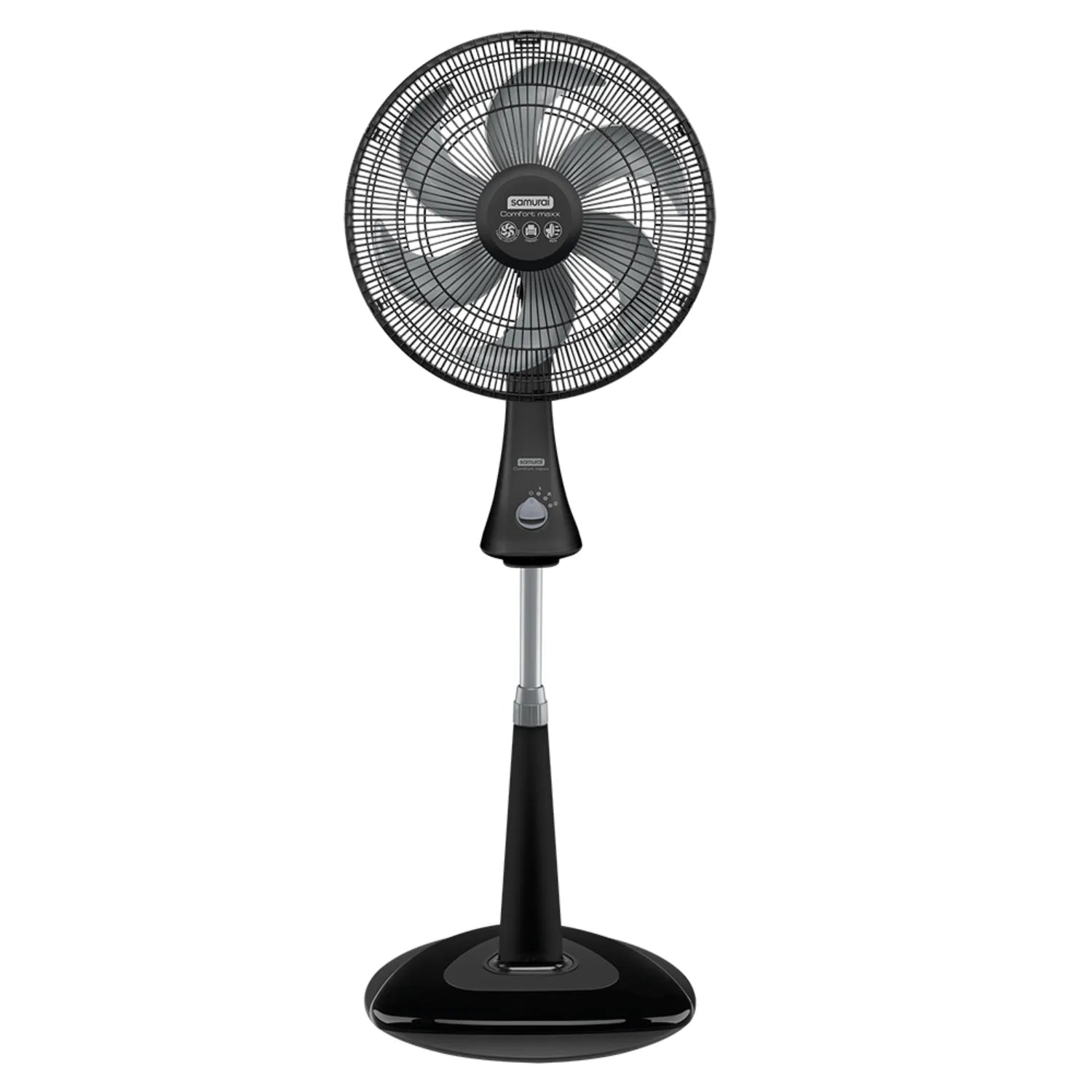 Ventilador pedestal 18 pulgadas SAMURAI negro con control de velocidad y base estable