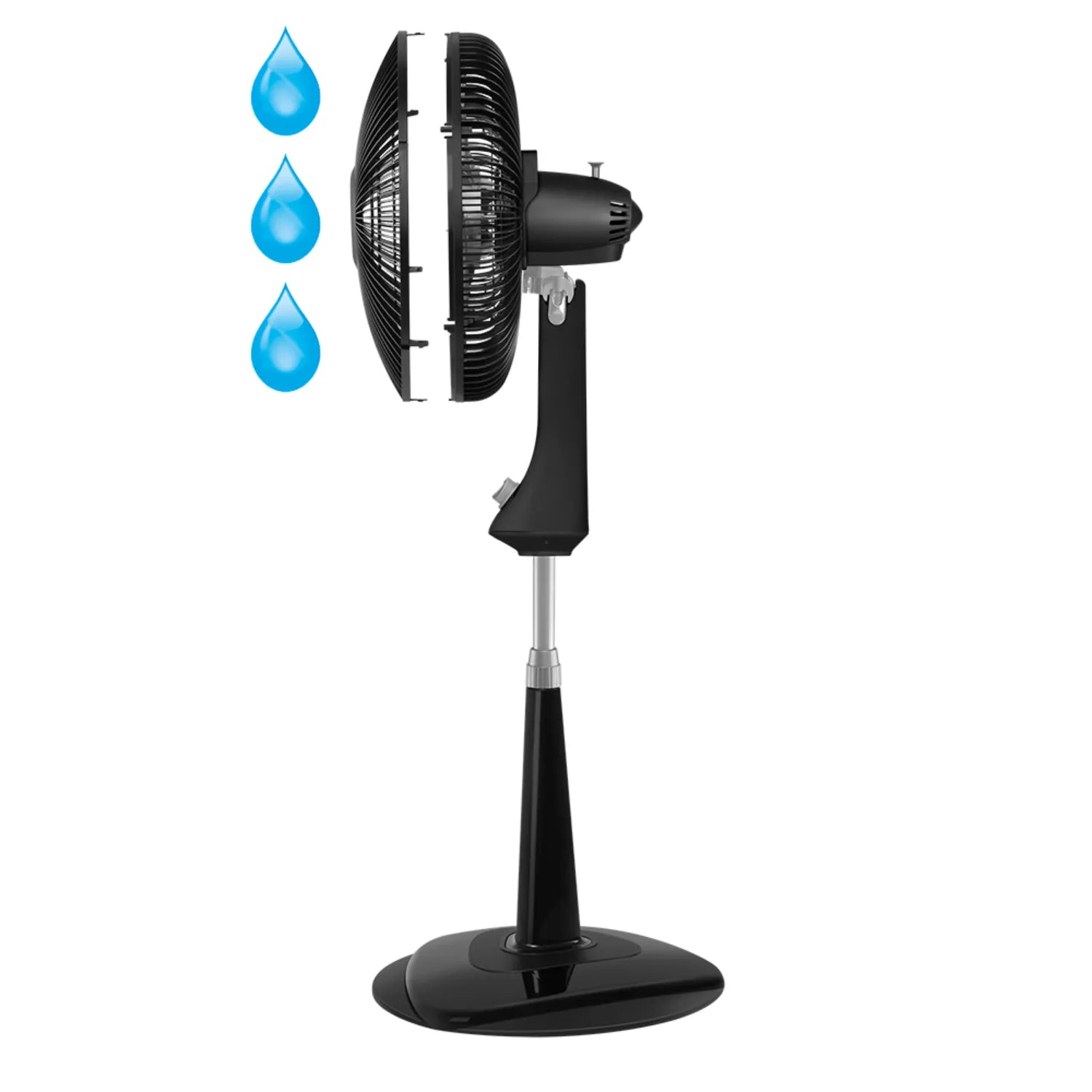 Ventilador pedestal 18 pulgadas negro de la marca SAMURAI con diseño moderno y base estable