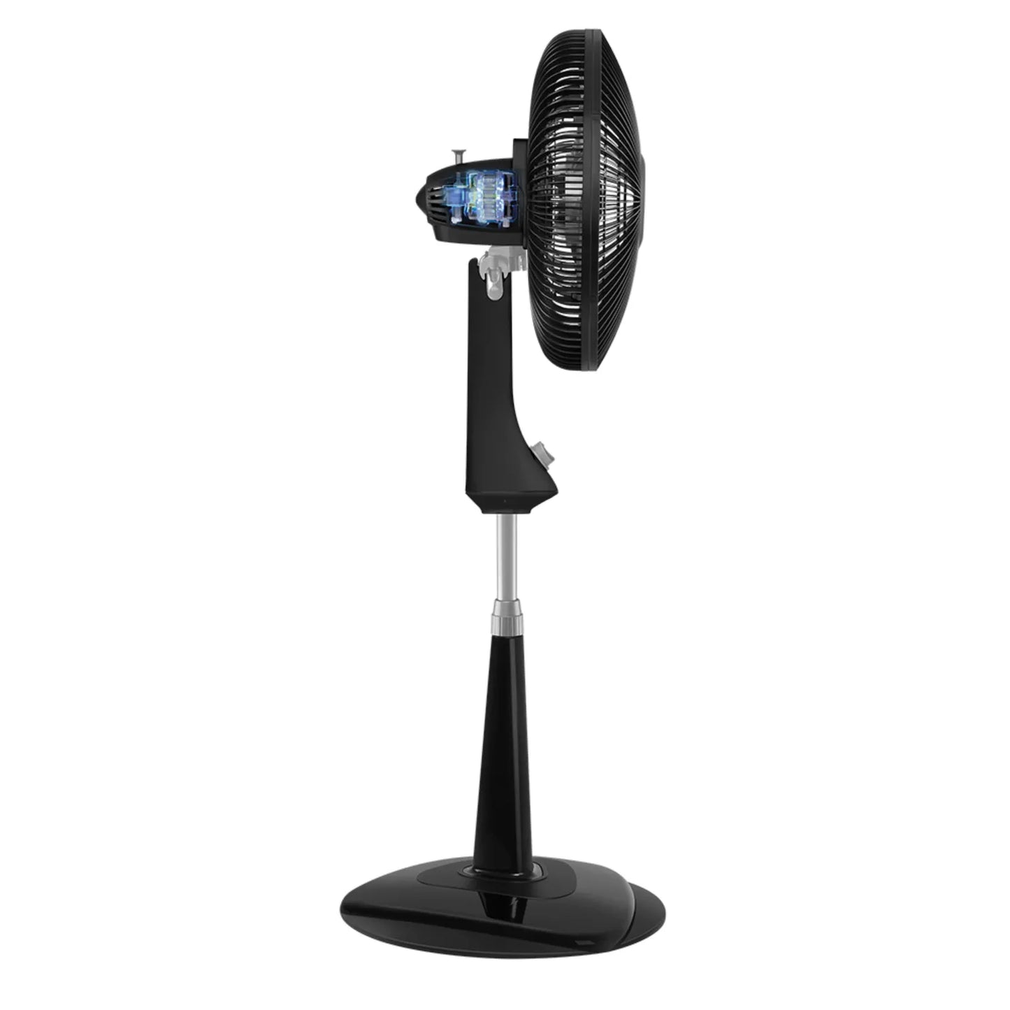 Ventilador pedestal 18 pulgadas SAMURAI negro con base estable y carcasa protectora