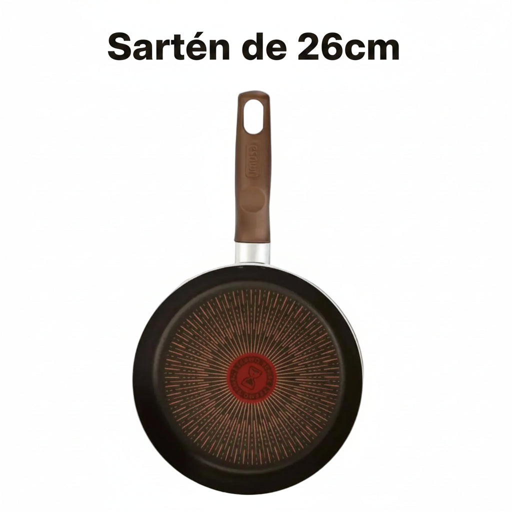 Sartén de 26cm con diseño antideslizante, vista lateral, cocina práctica