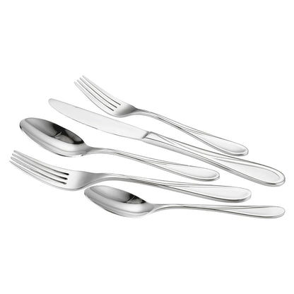 Juego de cubiertos de acero inoxidable con cuchara, tenedor y cuchillo