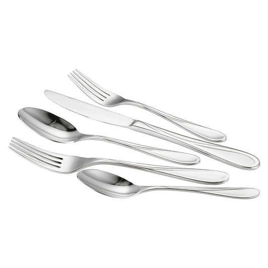 Juego de cubiertos de acero inoxidable con cuchara, tenedor y cuchillo