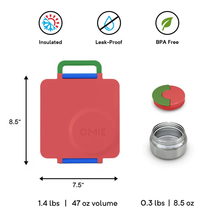 Lonchera OmieBox con Termo para Comida Caliente - Rojo Scooter