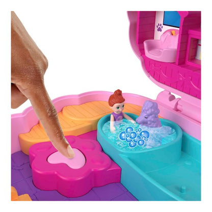set juego de mesa, color rosa, vista de manos jugando en la piscina