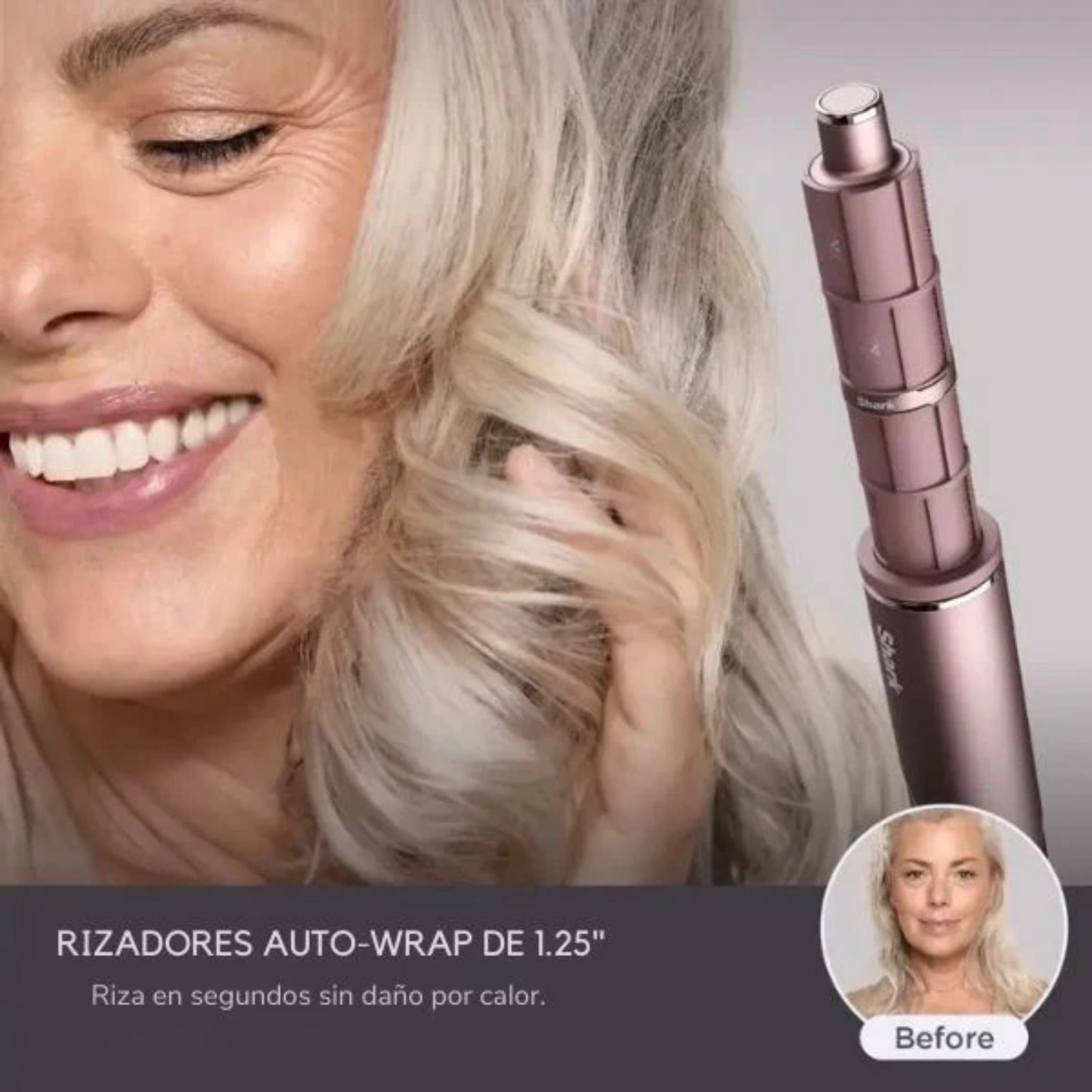 multiestilizador Shark FlexFusion HD641S con rizadores auto-wrap de 1.25 pulgadas para rizos perfectos