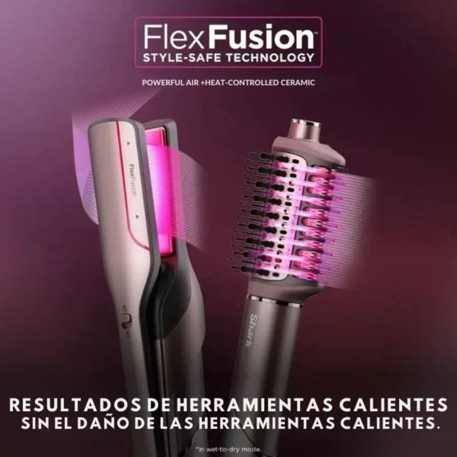 Multiestilizador Shark FlexFusion HD641S con tecnología segura y resultados sin daño por calor