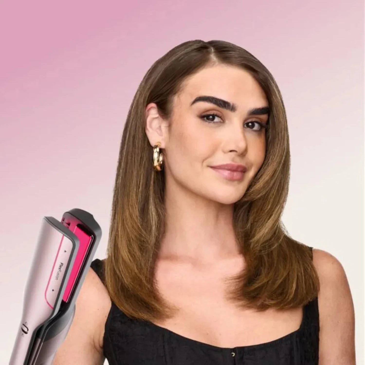 multiestilizador Shark FlexFusion HD642S con diseño elegante, ideal para alisar y rizar el cabello