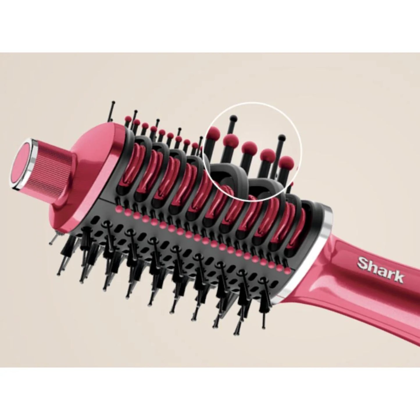 Secador de cabello Shark, cepillo rojo, vista detallada del cabezal