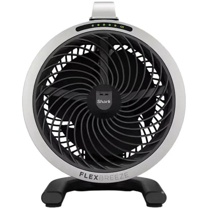 Ventilador Shark FlexBreeze frontal, diseño compacto y moderno, ideal para espacios pequeños