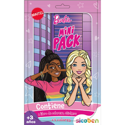 Libro para colorear de Barbie con stickers y cuatro colores, diseño divertido