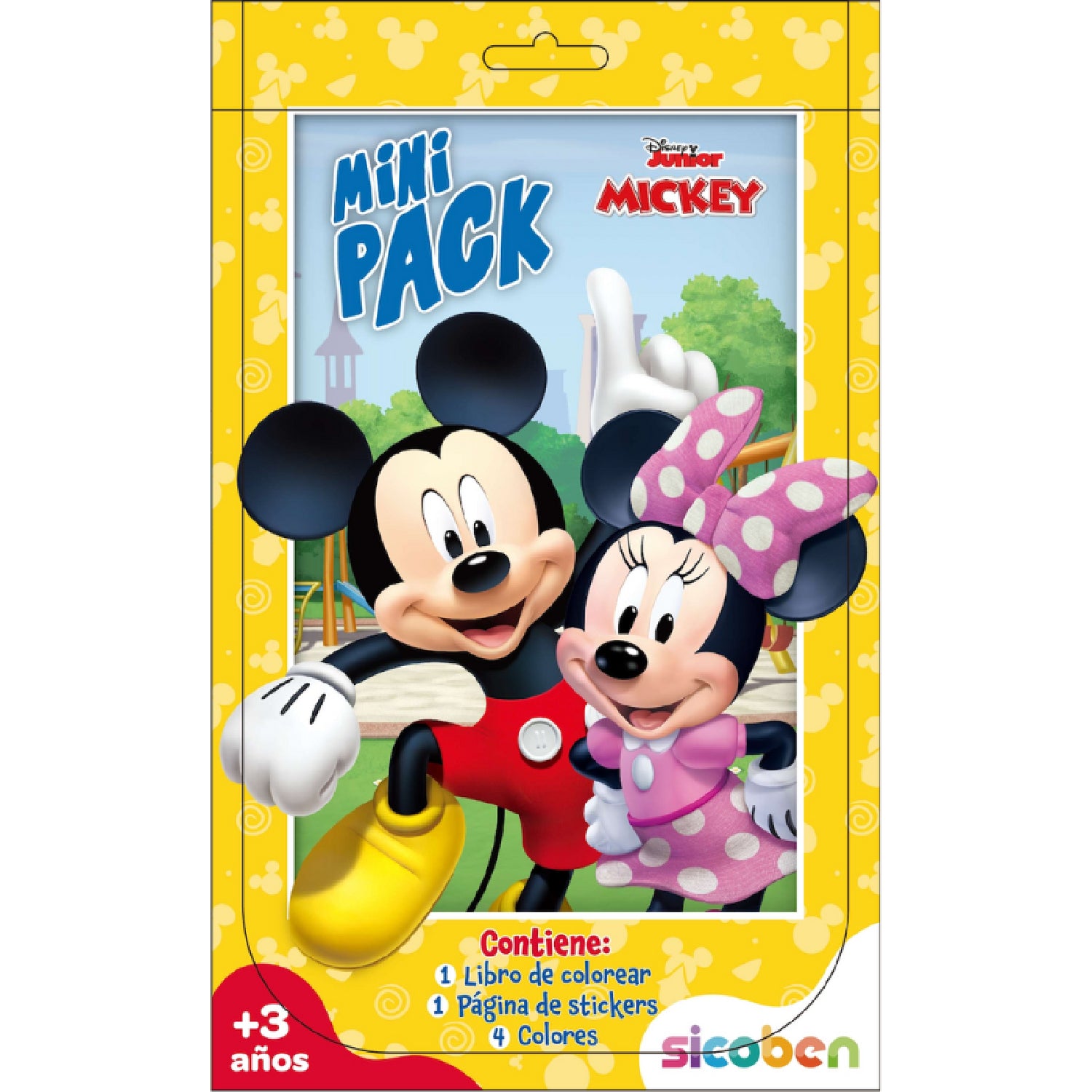 Libro para colorear Mickey Mouse, con pegatinas y cuatro colores, ideal para niños
