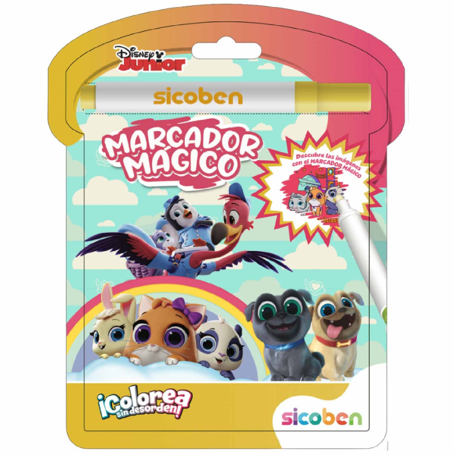 Marcador mágico de Disney Junior, colores brillantes, vista frontal en empaque
