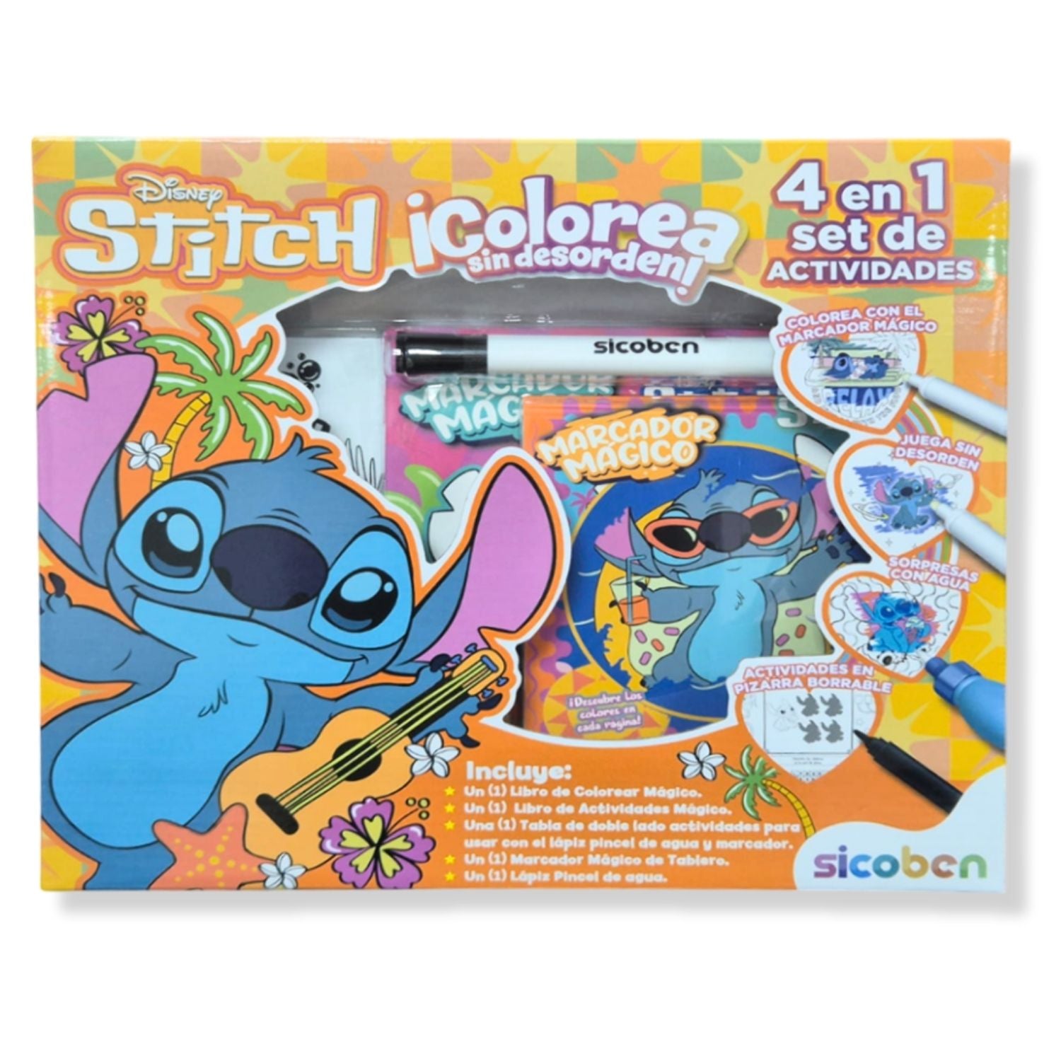 Set de actividades Disney Stitch con marcador mágico, dibujos para colorear y manualidades