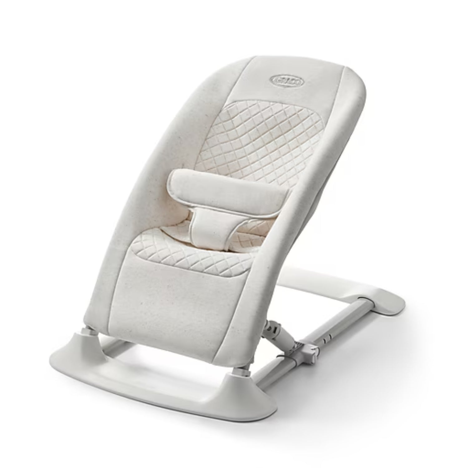 silla Graco blanca vista lateral, ideal para bebés en casa
