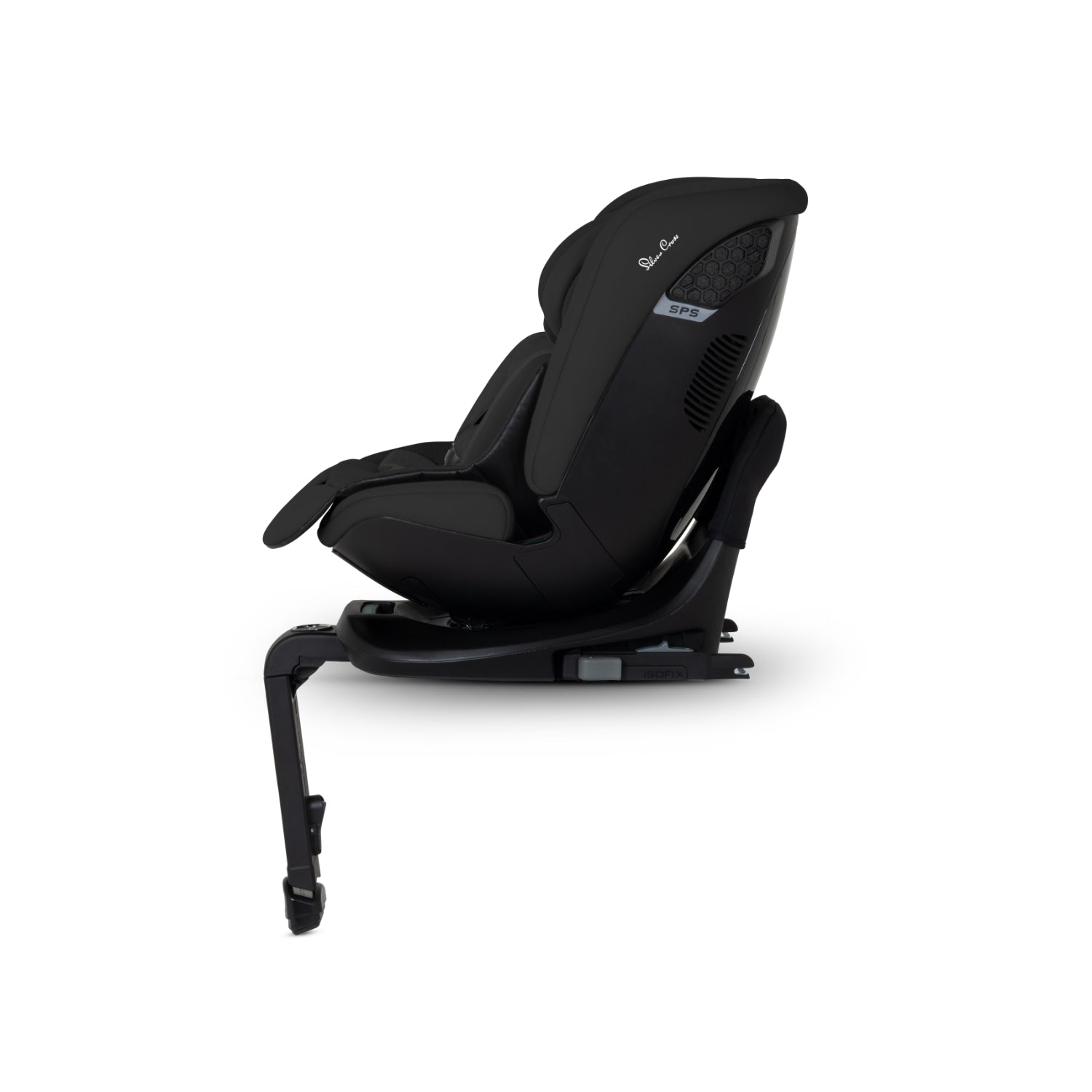 Silla de carro negra SILVER CROSS vista lateral, diseño moderno y seguro