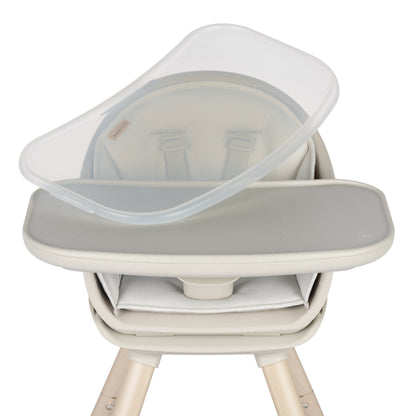 Silla de comer MAXI COSI gris, vista superior con bandeja extraíble
