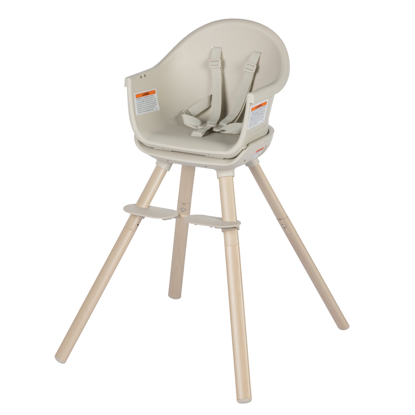 Silla de comer MAXI COSI color beige, vista lateral en un ambiente familiar