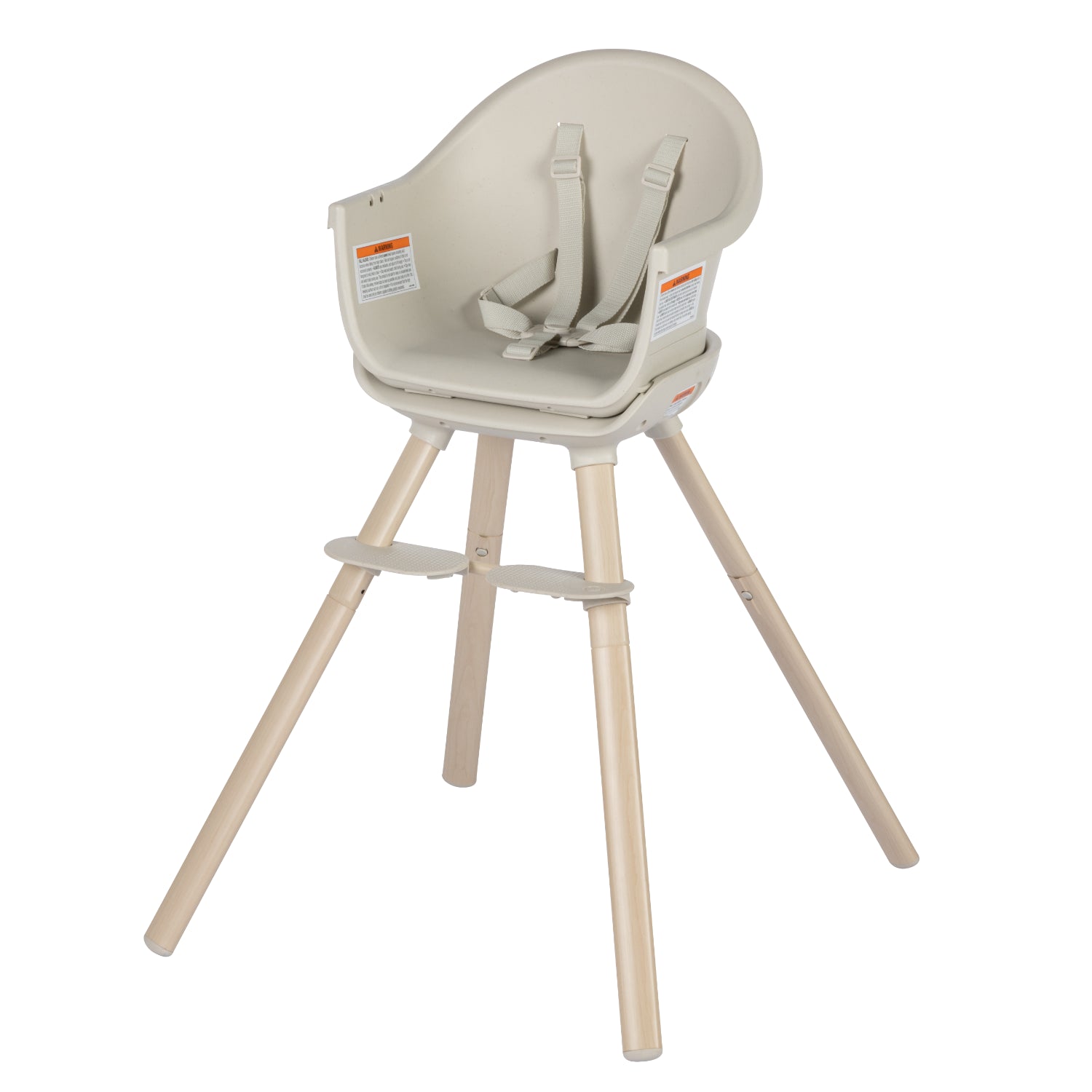 Silla de comer MAXI COSI color beige, vista lateral en un ambiente familiar