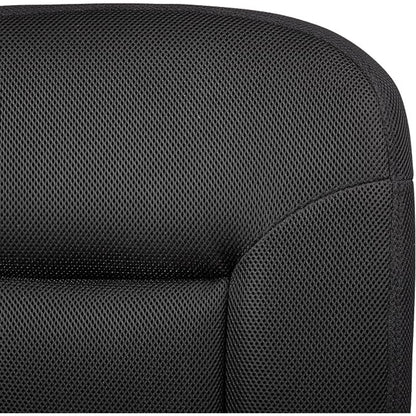 silla de oficina sin brazos negra, vista del respaldo