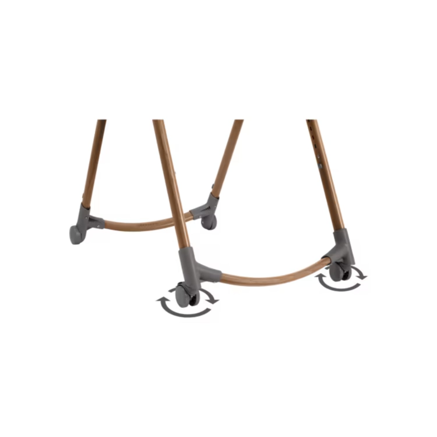 Silla Maxi Cosi con ruedas giratorias, vista lateral y detalles de diseño